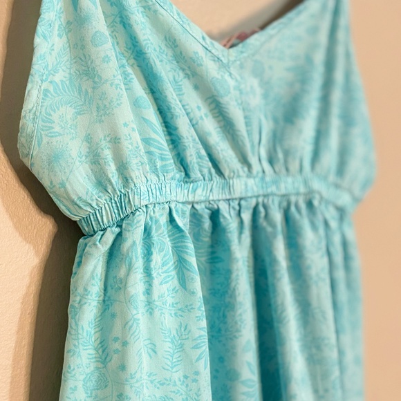3/$10⚡️La Vie En Rose Floral Aqua Print Spaghetti Strap Nighty Slip Chamise - Picture 4 of 11